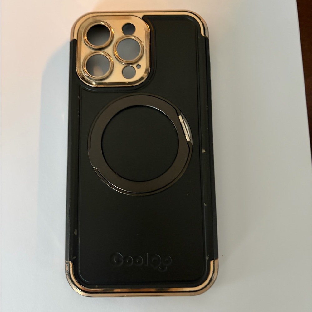 Black Phone Case with Ring Stand